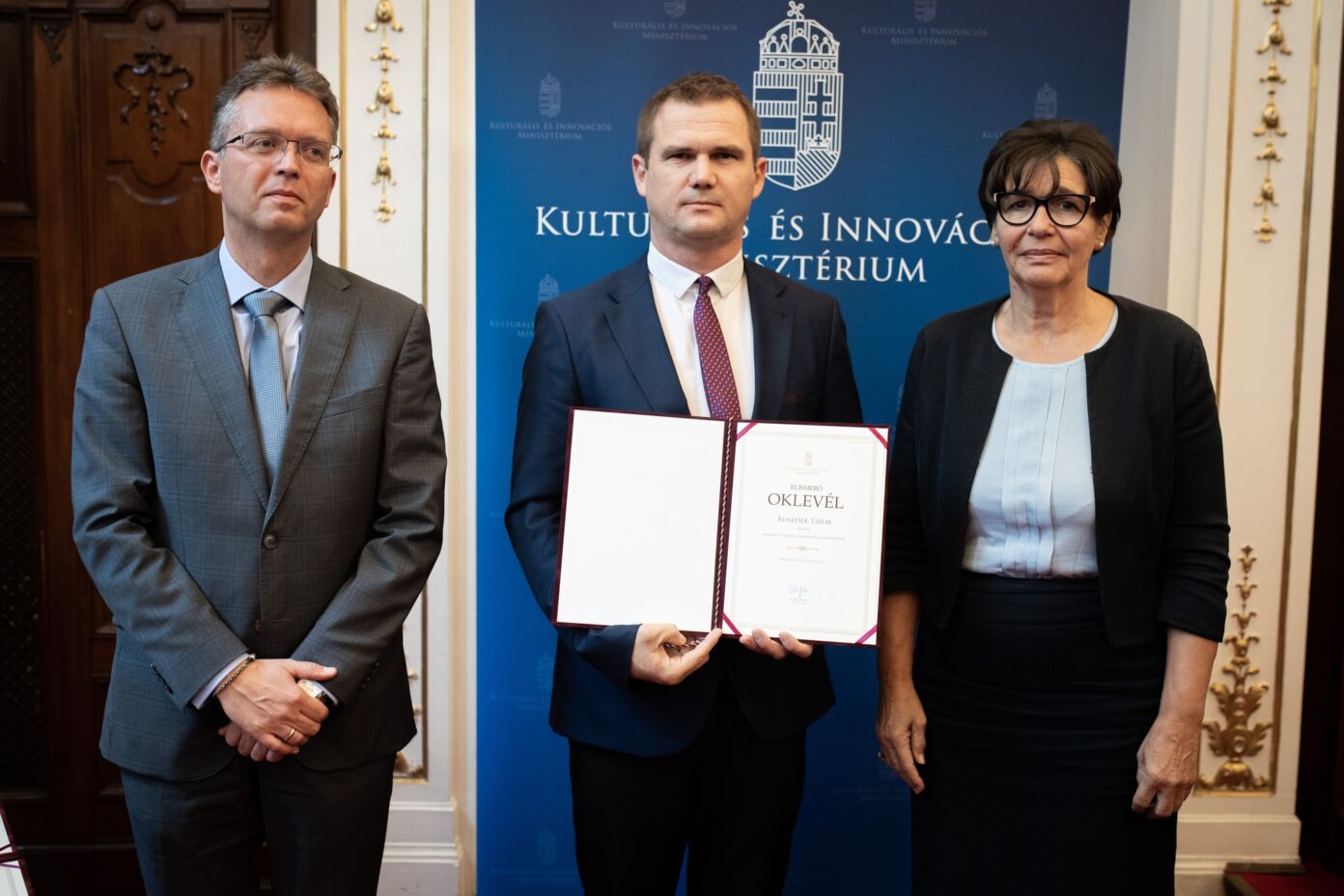 A Kulturális és Innovációs Miniszter elismerő oklevelét vehette át Benedek Tibor