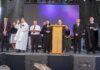 Ökumenikus istentisztelet Kiskőrösön a Petőfi téri nagyszínpadnál